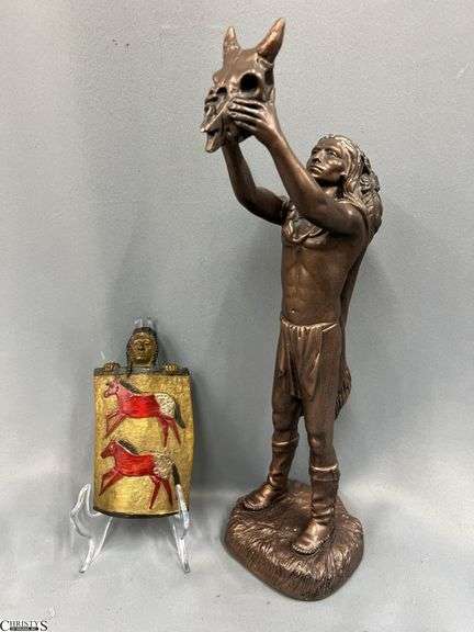 Quest for the West Brass Piece and Composite Bronze Look Statue 15" image