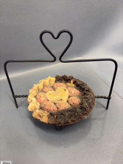 Wrought Iron 3 Pie Display With Faux Pie Potpourri 15" Tall
