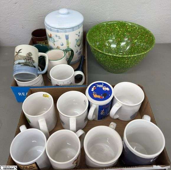 Green Speckled Rachel Ray Melamine Bowl, Canister 8", Spoons, Coffee Mugs image