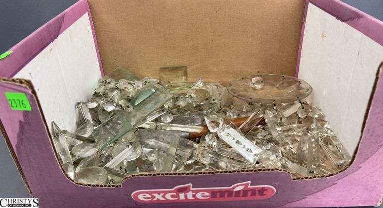 Assorted Chandelier Prisms and Bobeches - 5" of longest - some chipping image
