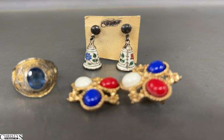 Costume Earrings, Necklaces, Wedgwood Necklace, Hand Held Counter, Harmonical, TransAM Belt Buckle, Pins / Buttons