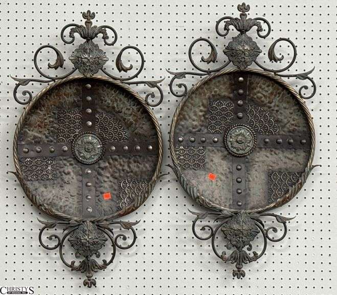 Pair of Charger Style Metal Wall Decor 33" Tall image