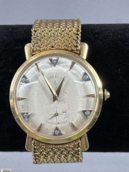 Lord Elgin Shockmaster Wrist Watch with 14K Yellow Gold Band image