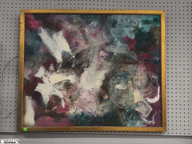 Original Abstract Oil on Canvas Painting - Appears signed Ingram to back - 36" x 29.5" of frame image
