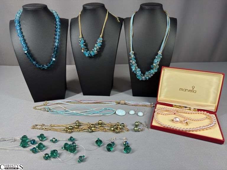 4 Matching Necklace and Earrings Sets and 4 Necklaces image