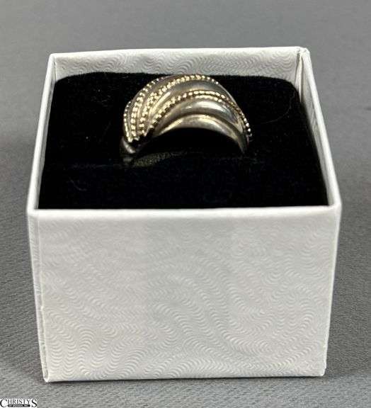 Sterling Silver and 14K Gold Ring in White Gift Box image
