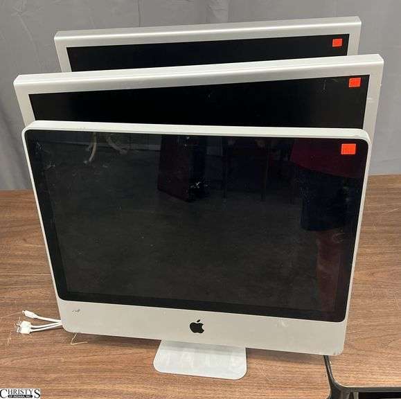 3 Apple Computer Monitors - Untested - 30" of largest screen image
