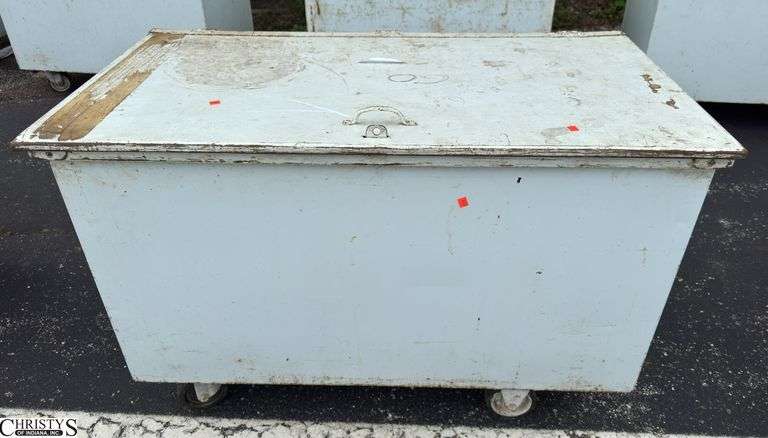 Metal Rolling Dishware Container with Dishware See Photos For Contents 50x27x33 image
