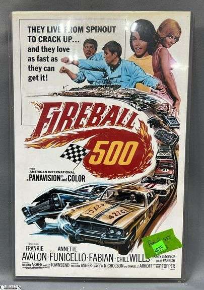 Fireball 500 1966 Cardboard Sign in Plastic Sleeve 11x17 image
