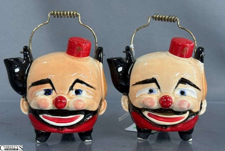 Vintage Japan Hobo Clown Salt and Pepper Shakers image