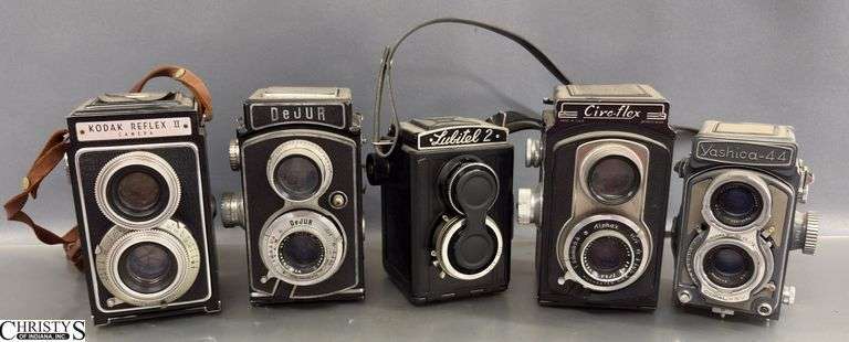 5 Vintage Cameras - Yashica, Kodak, Ciro Flex, and others image