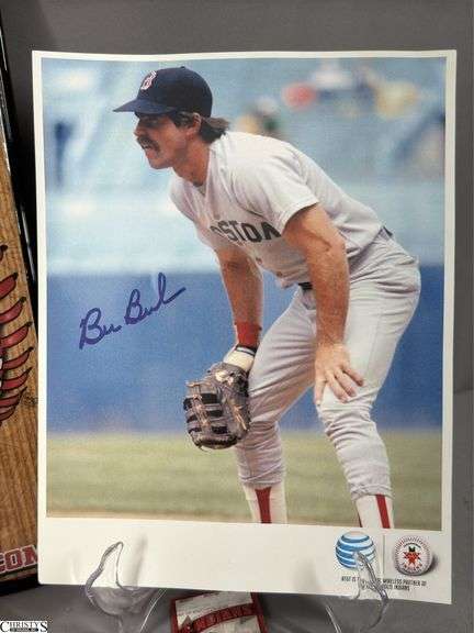 Indianapolis Indians Baseball Memorabilia.  Includes Trading Cards, Indians Scorecard, 11x17 Lager Poster, Bill Buckner Autographed Indians Ball and Photograph