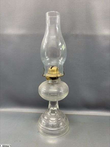 Oil Lamps, and Syrup Pitcher, Tallest 17.5"