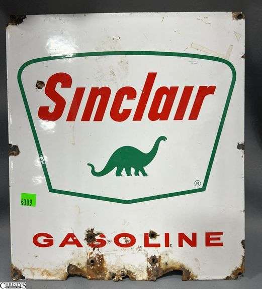Sinclair Gasoline Sign Some Condition Issues See Photos 12x13.5 image