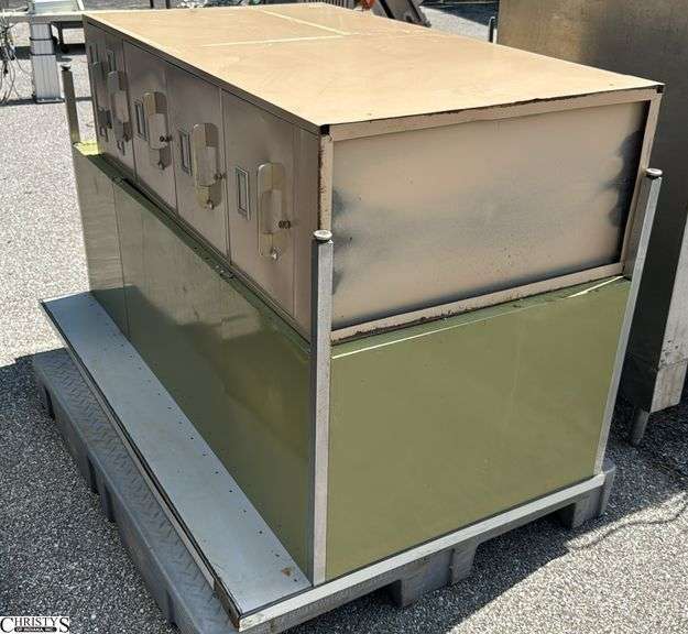 File Cabinet and Metal Desk On SKID NOT INLCUDED 60x36x30" image