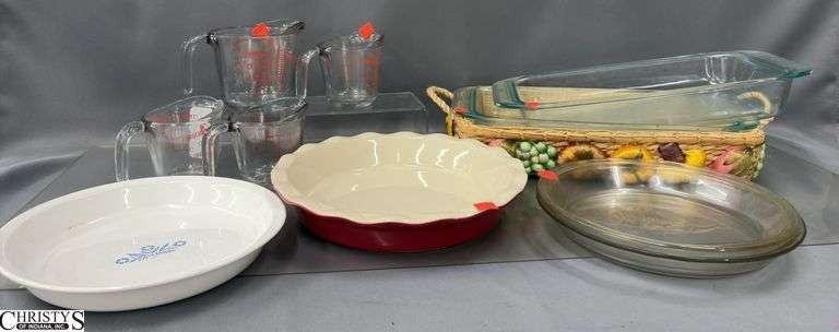 Pyrex Rectangle Bakers, Glass Measuring, Pie Dishes image