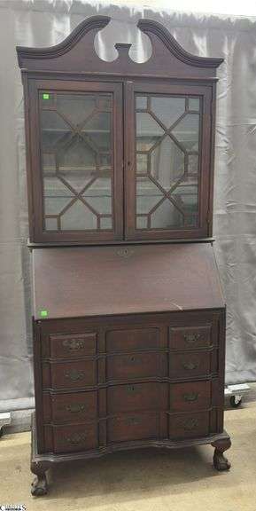 Mahogany Drop Front Secretary - 33.5" x 17" x 79" image