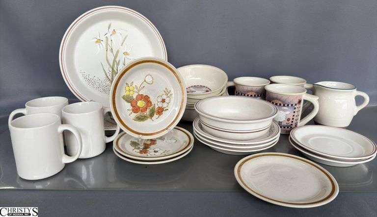 Country Charm Stoneware Dishes, Multiple Patterns Some Wear image