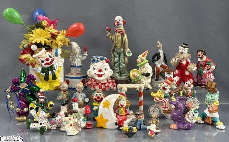 Clown Collectibles, and Figurines Marked Japan, Hong Kong, Music Boxes, Planter, Tallest 10" image