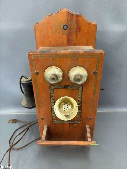 Wooden Wall Phone Reproduction 16" Tall