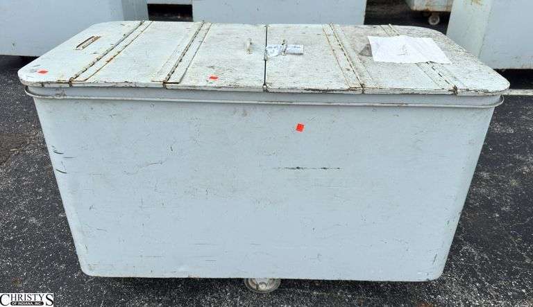 Metal Rolling Dishware Container with Dishware See Photos For Contents 50x27x33 image