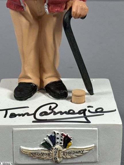 Tom Carnegie Autographed Indianapolis Motor Speedway Track Announcer Talking Bobble Head