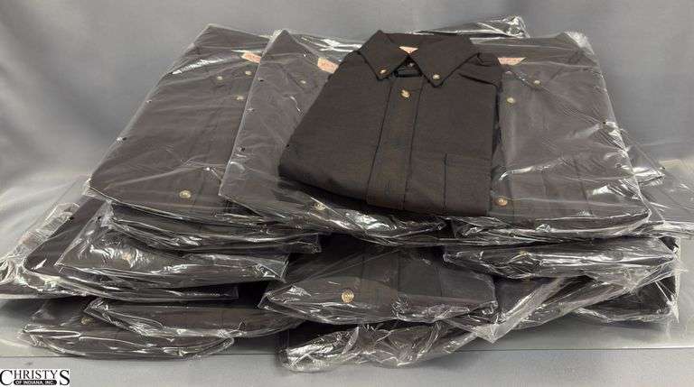 Red Kap Button Up Size Small Black Long Sleeve Uniform Shirts - appear to have discoloration from storage image