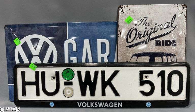 3pcs Reproduction VW Signs, License Plate Largest Sign 19.5x10" image