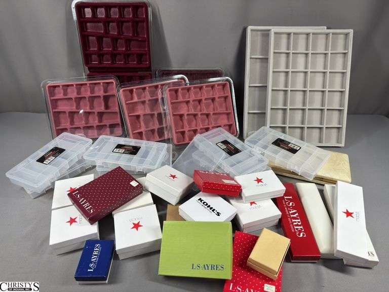 A Tote of Jewelry Organizers and Boxes image