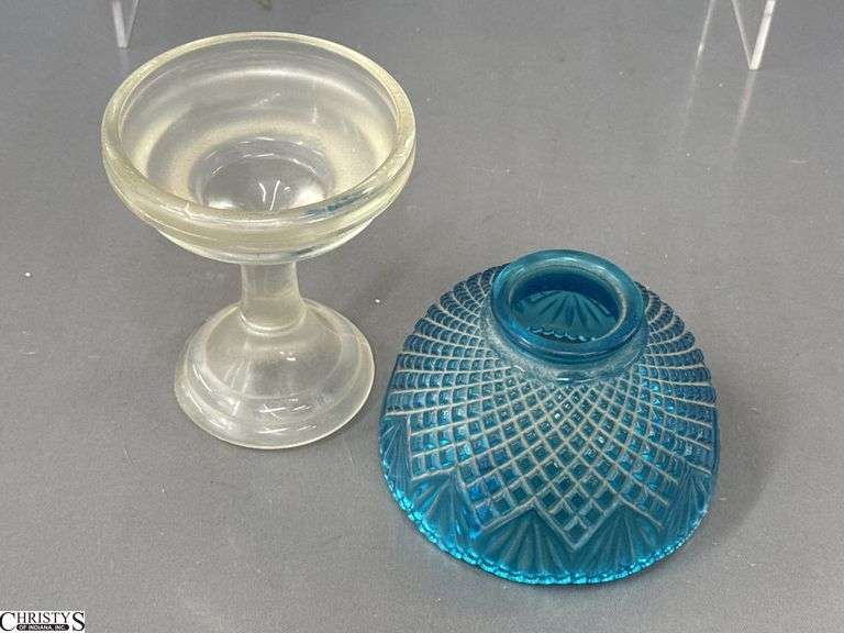Stained Glass Religious, Lighthouse, Green Bohemian Decanter, Owl, Blue Mini Boot Vase, Trinkets
