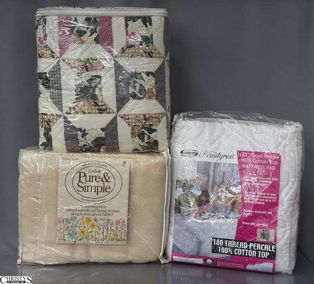 3 pcs King Quilt, Queen Mattress Cover, Full Size Blanket image