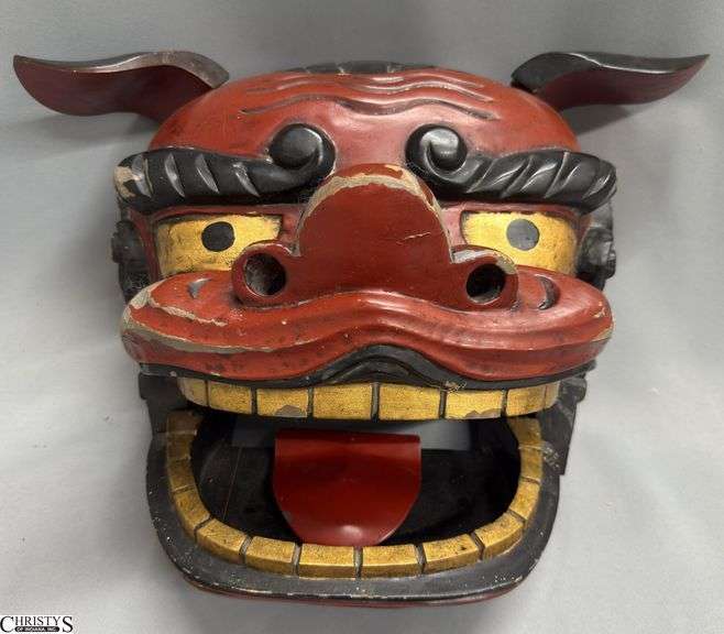 Japanese Shishigashira (Lion Head) Hinged Jaw Mask 17"x13" image