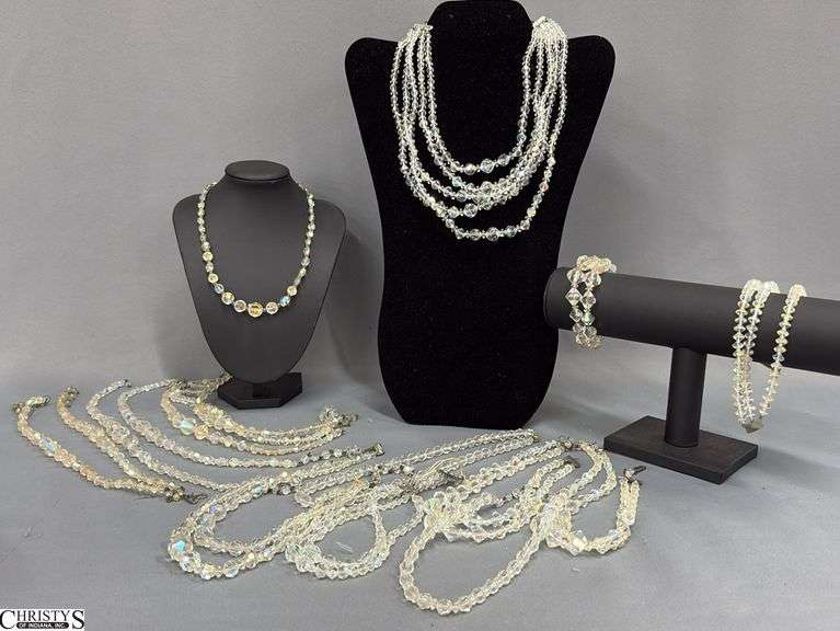 Iridescent Beaded Jewelry Includes 15 Necklaces and 2 Bracelets image