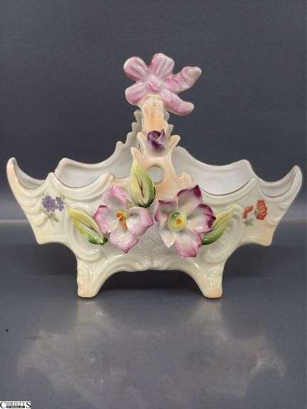 Art Glass Baskets, Ceramic Baskets, Lenox Bud Vase, Bavaria and Others, Tallest 6"