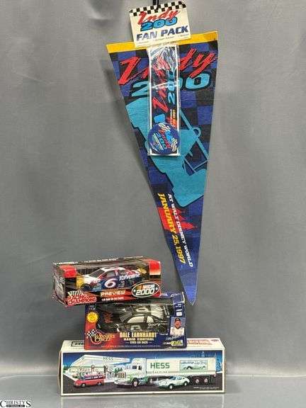 Hess Auto Hauler Semi, Nascar Collector Cars Winners Circle and Racing Champions Indy 200 Fan Pack image