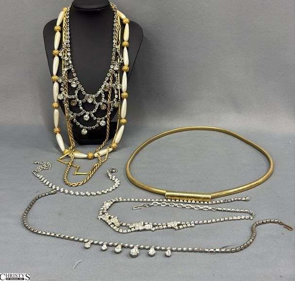 8 Necklaces Including 4 Rhinestone Type Necklaces image