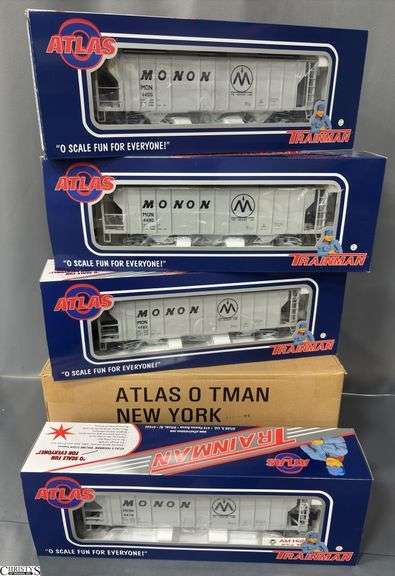 Atlas O Scale Set of 4 Monon Covered Hoppers In Original Shipping Box image