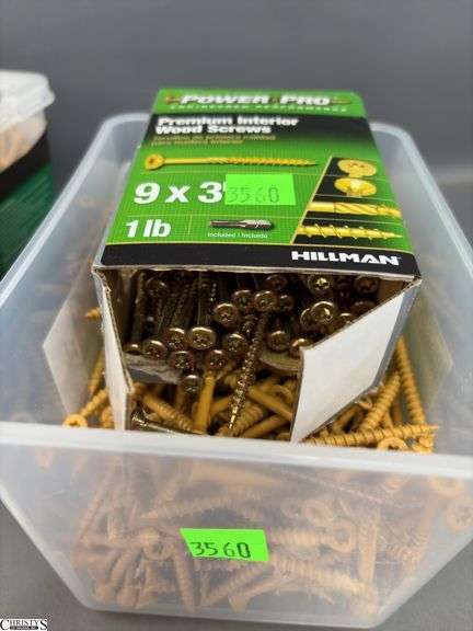 Interior Screws, Open Cases of Tan Deck Screws