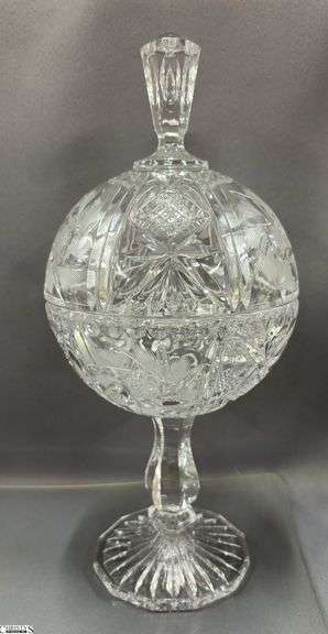 Clear Cut Glass, Crystal Compotes, Salt and Peppers, Ice Bucket, Pitchers, Dishes All Need Cleaned Tallest 13"
