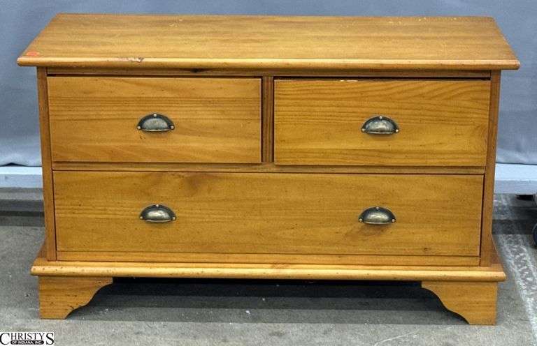 Trunk Style Three Drawer Cabinet 37x16x22" image