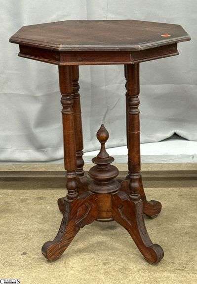 Octagonal Victorian Style Accent Table 19x26" image