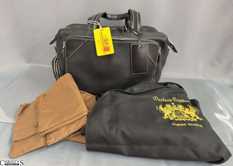 Black Cole Haan  Leather Laptop Bag Travel Bag Briefcase image