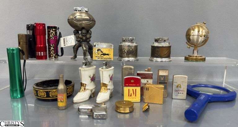 Assortment of Tobacco Related Lighters, Table Lighters, Ash Trays image