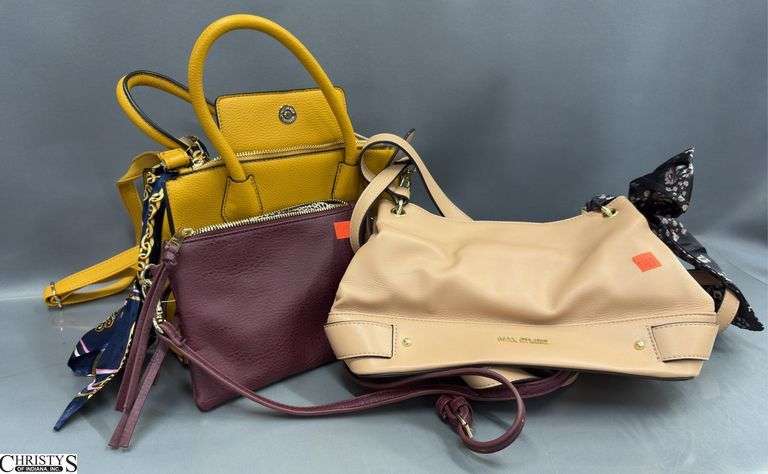 3 Ladies Handbags - 11" W of largest image