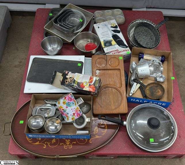 Skid of Kitchenware - Pans, Cutting Boards, Utensils - May Have Damage Throughout - SKID NOT INCLUDED image