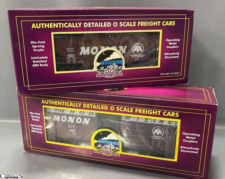 2 MTH Monon Box Car and Offset Hopper With Coal Load image