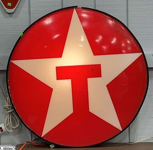 Texaco Rounded Lighted Sign 34" Round image