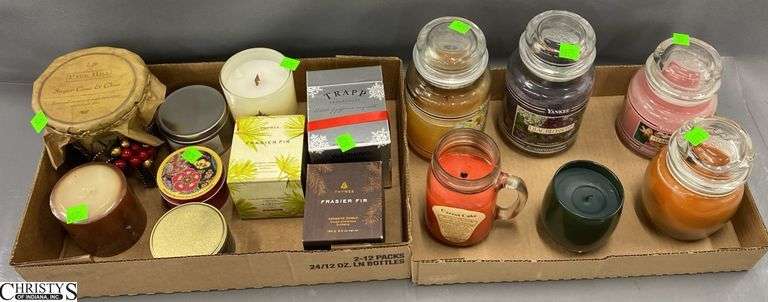 Variety of Jar Candles, Yankee, and Other Brands, Some Christmas and Soy Candles Most Have Been Lit image