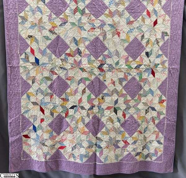 Handmade Star Pattern Quilt - 65" x 86" image