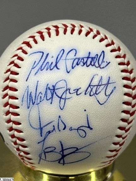 Red's Autographed Baseball Includes Phil Castellini, Walt Joketty, and 3 Others
